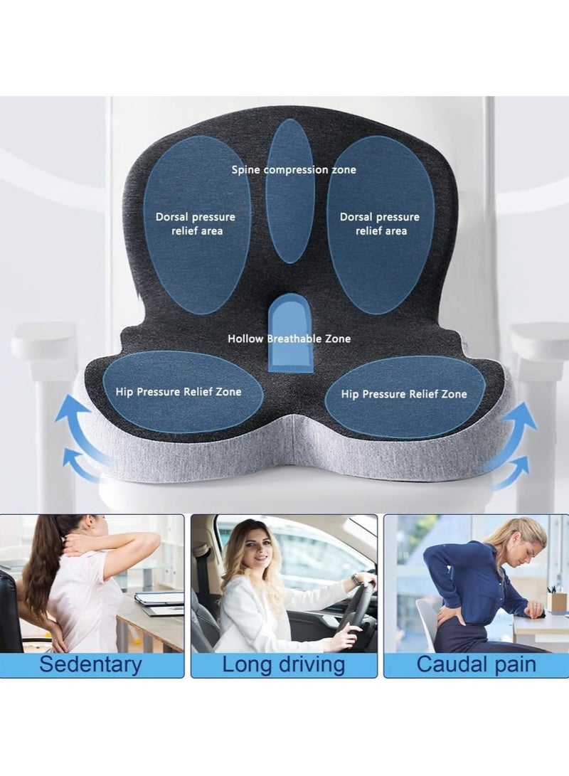 Raxoom Support Pillow Seat Cushion for Office Chair Pressure Relief Sciatica & Tailbone Pain Relief Memory Foam Firm Coccyx Pad for Long Sitting - Image 2