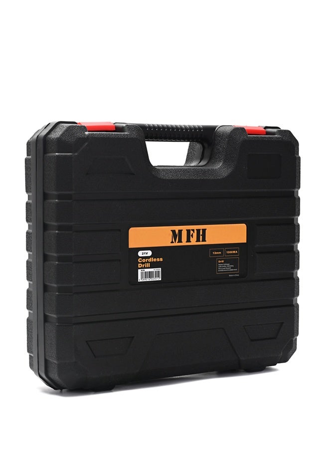 MFH TOOLS 21V Cordless Drill - 13mm - 1500mA - 2 Li-Ion Batteries with Charger, Variable Speed 0-2000 RPM, Keyless Chuck, and Storage Case with Drill Driver Kit, and 13 Bits for Home DIY, Repairs - Image 5