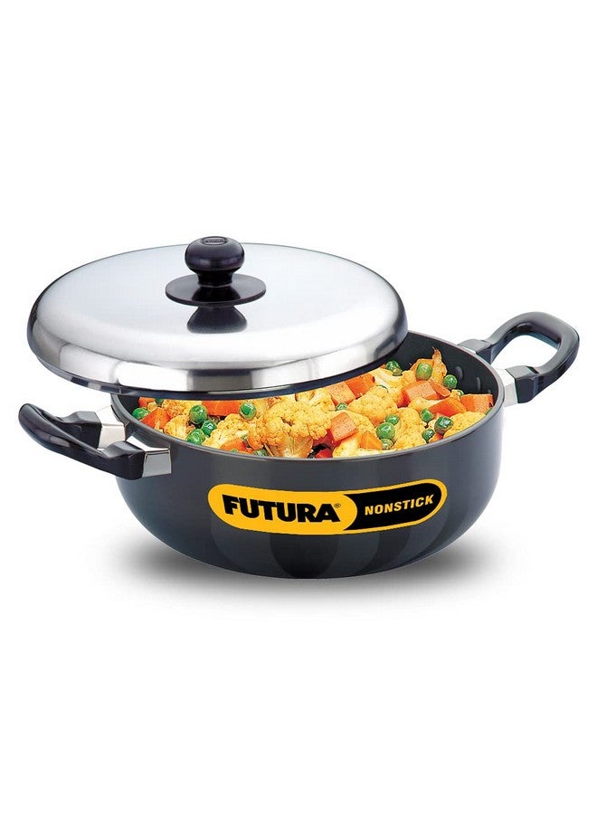 Hawkins Futura Nonstick All-Purpose Pan with Stainless Steel Lid, Capacity 3 Litre, Diameter 22 cm, Thickness 3.25 mm, Black (Q78) - Image 1