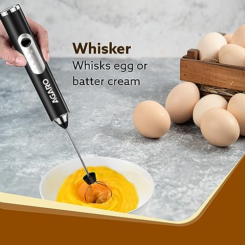 AGARO Royal Milk, 3‑Speed Electric for Coffee with Whisk and, Mixer, Stand‑up Design, for Cream (Whisk Milk), Rechargeable, Stainless Steel - Image 3