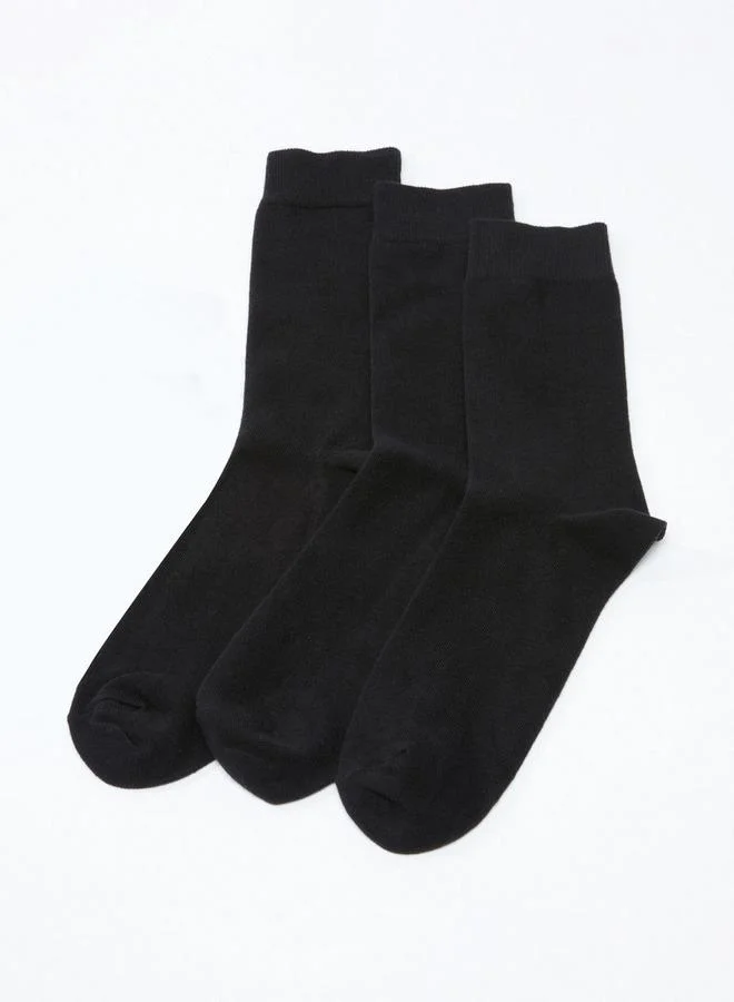 سبلاش فيڤ Set of 3 - Textured Crew Length Socks with Antibacterial Protection