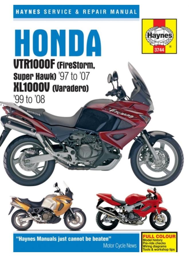 Honda VTR1000F (FireStorm, Super Hawk) (97 - 07) & XL1000V (Varadero) (99 - 08) Haynes Repair Manual 