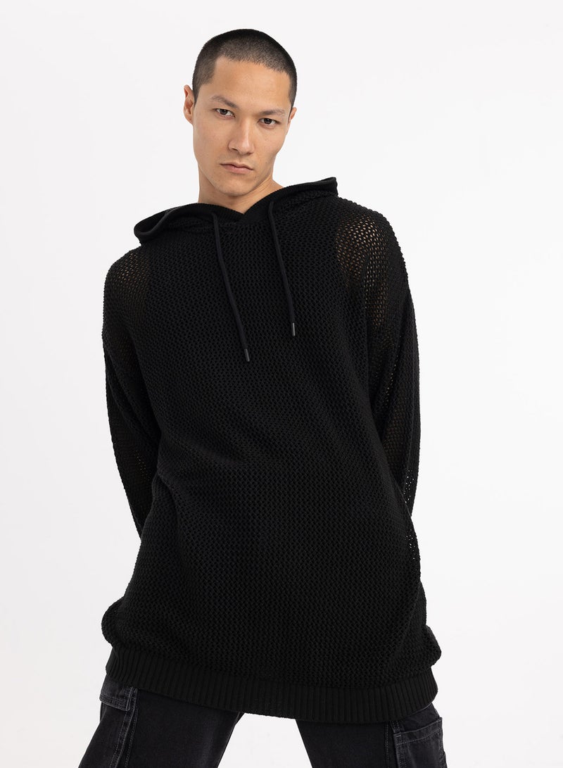 DeFacto Regular Fit Hooded Knit Sweater  - Image 1