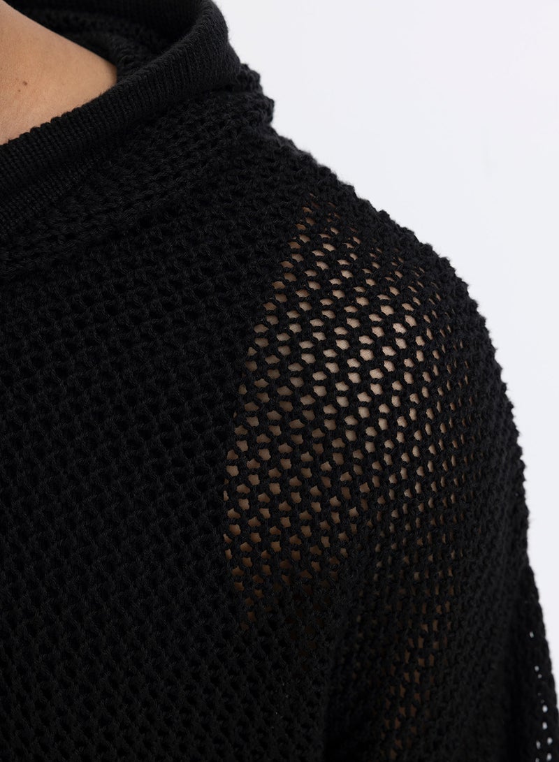 DeFacto Regular Fit Hooded Knit Sweater  - Image 4