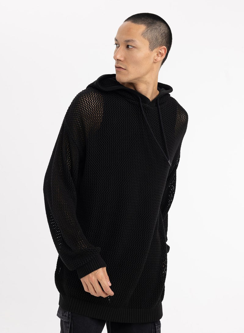 DeFacto Regular Fit Hooded Knit Sweater  - Image 3