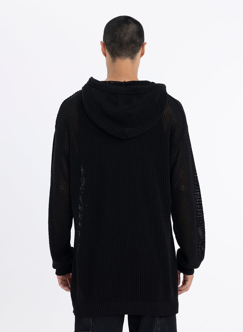 DeFacto Regular Fit Hooded Knit Sweater  - Image 2