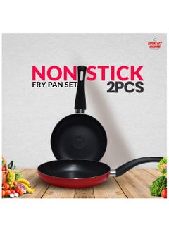 Frying Pan 2 Pcs 20/24 Aluminum Body Scratch-Resistant | Non-Stick Coating Dishwasher-Safe | Ergonomic Handle High-Quality | Chef's Pan| Ideal for Frying Sautéing Stir Frying