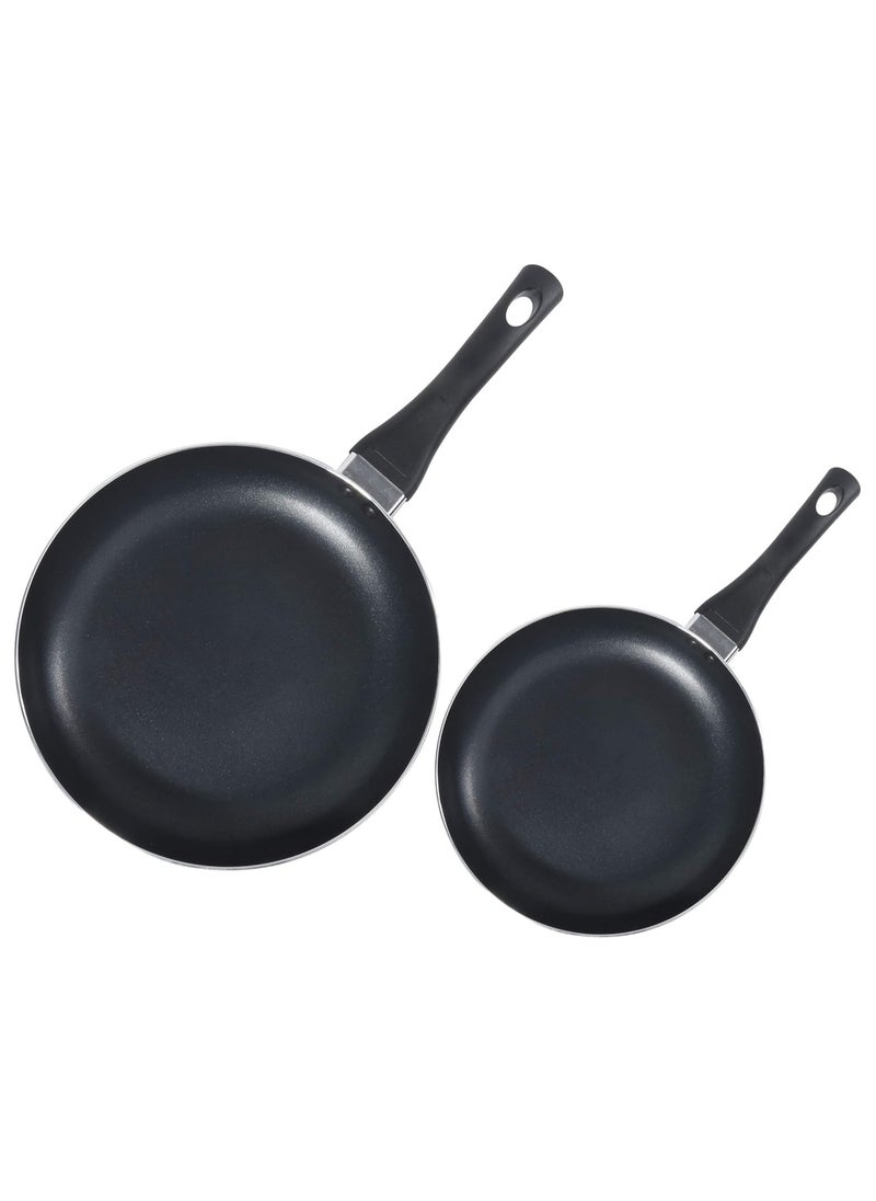 Bright Home - Frying Pan 2 Pcs 20/24 Aluminum Body Scratch-Resistant | Non-Stick Coating Dishwasher-Safe | Ergonomic Handle High-Quality | Chef's Pan| Ideal for Frying Sautéing Stir Frying - Image 1