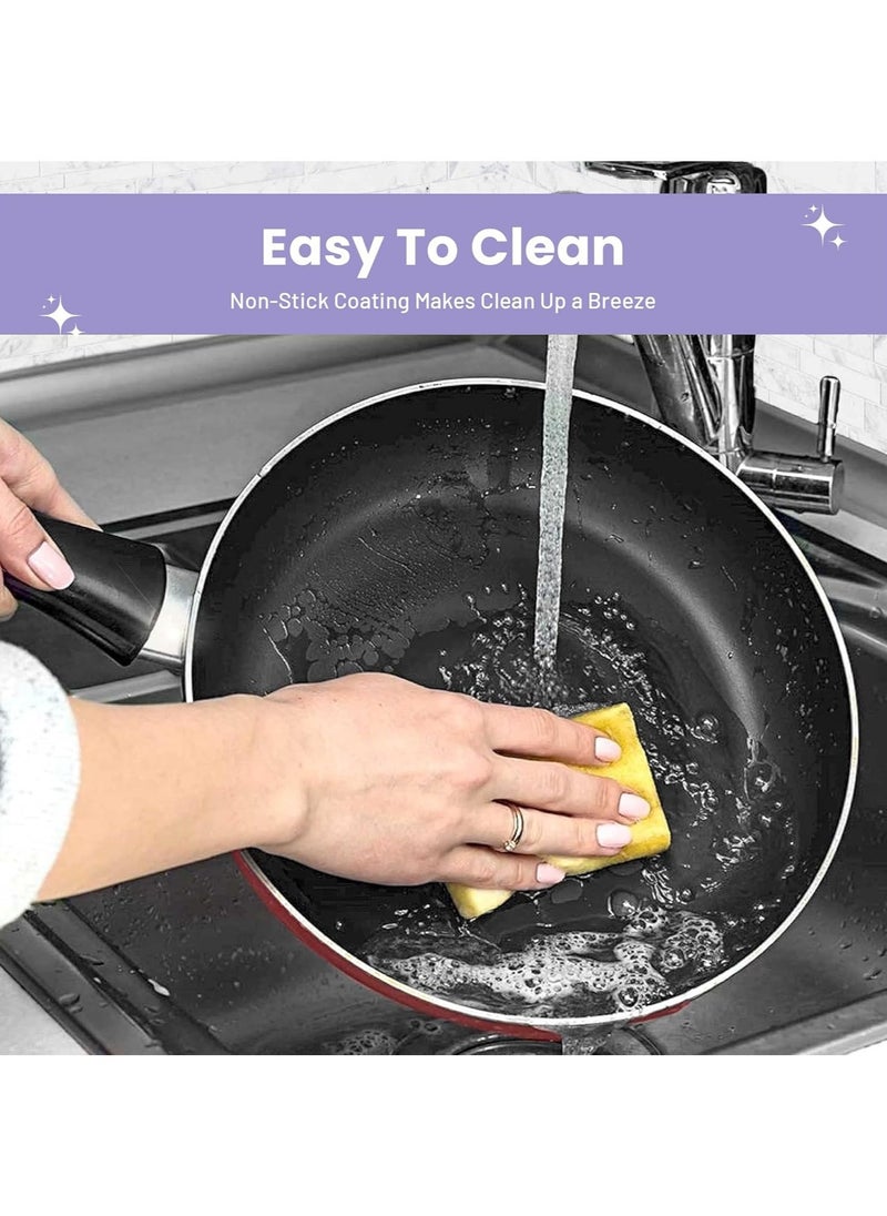 Bright Home - Frying Pan 2 Pcs 20/24 Aluminum Body Scratch-Resistant | Non-Stick Coating Dishwasher-Safe | Ergonomic Handle High-Quality | Chef's Pan| Ideal for Frying Sautéing Stir Frying - Image 1