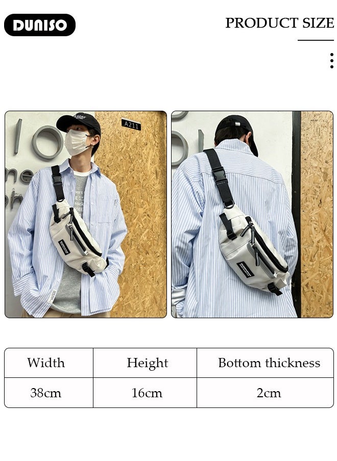 DUNISO Waist Pack for Men Women, Crossbody Waist Bag Pack Belt Bag for Travel Walking Running Hiking Cycling, Pouch Hip Bum Bag Chest Bag with Adjustable Strap For Gym Fitness Workout Travel Work Commuting  - Image 2