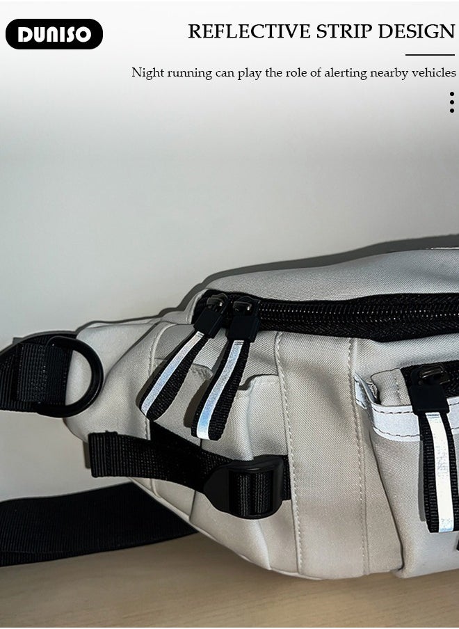 DUNISO Waist Pack for Men Women, Crossbody Waist Bag Pack Belt Bag for Travel Walking Running Hiking Cycling, Pouch Hip Bum Bag Chest Bag with Adjustable Strap For Gym Fitness Workout Travel Work Commuting  - Image 4