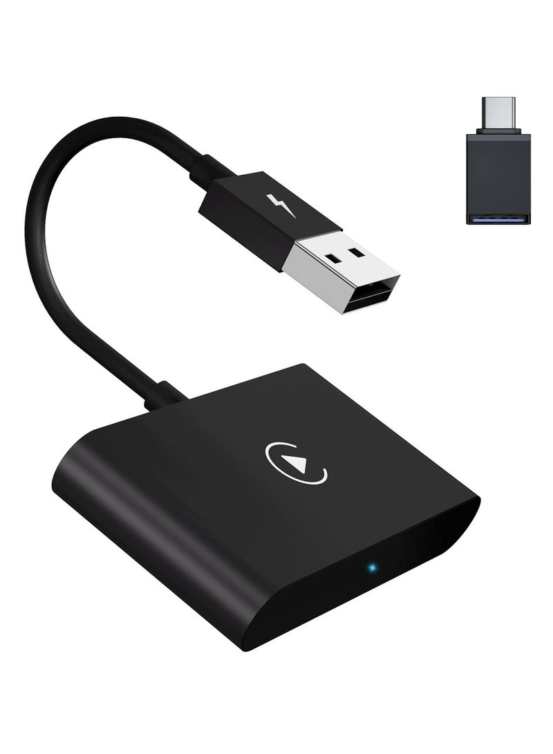 Wireless CarPlay Adapter for iPhone, Wireless Carplay Dongle Converts Factory Cars Wired Carplay to Wireless, Carplay Bluetooth Adapter, 5Ghz WiFi Auto-Connect Online Update, Support iOS 13+, Black - Image 1