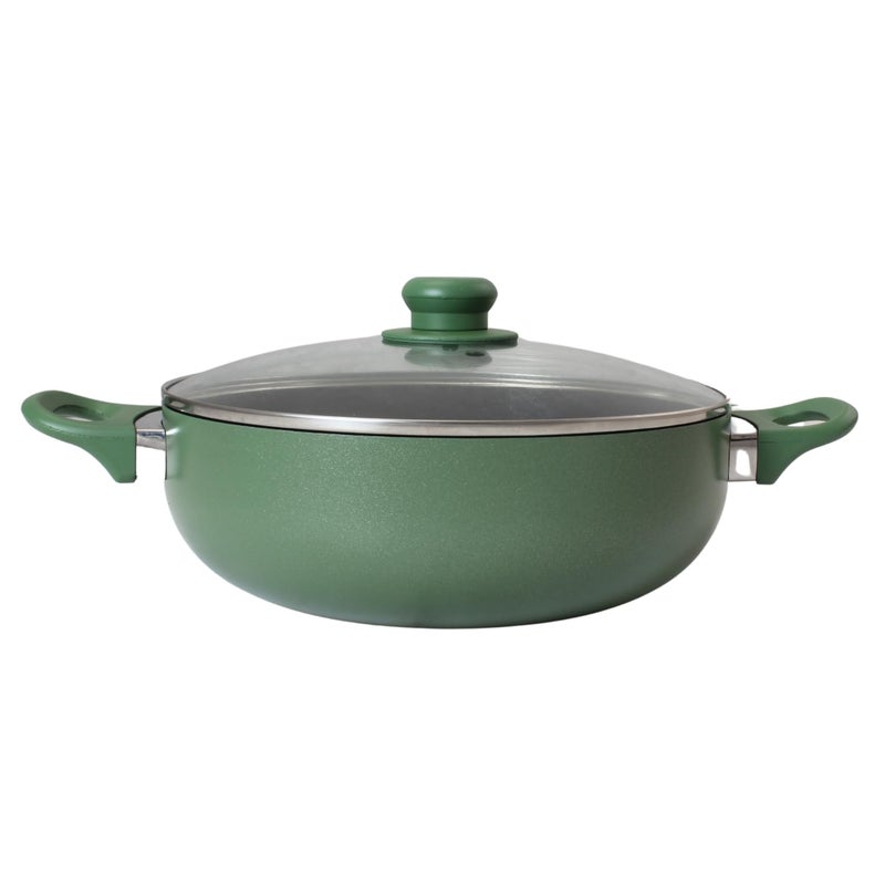 PLUMM Get Granite Kadhai | Granite Stone Kadhai | Deep Frying Pot | Induction Kadai | Induction Base Deep Kadai | Biryani Pot 26cm(Green) | 1 Year Warranty - Image 1