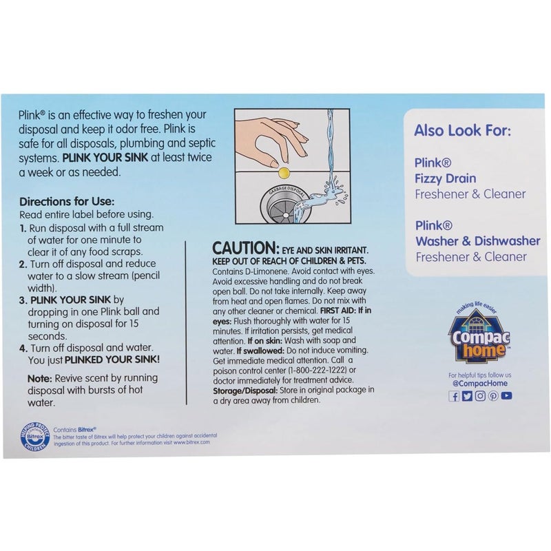 COMPAC HOME Plink Garbage Disposal Cleaner and Deodorizer, Air Fresheners for Garbage Disposal, Home Accessory Cleaning Products for Kitchen, Simply Fresh Scent, 80 Count - Image 2