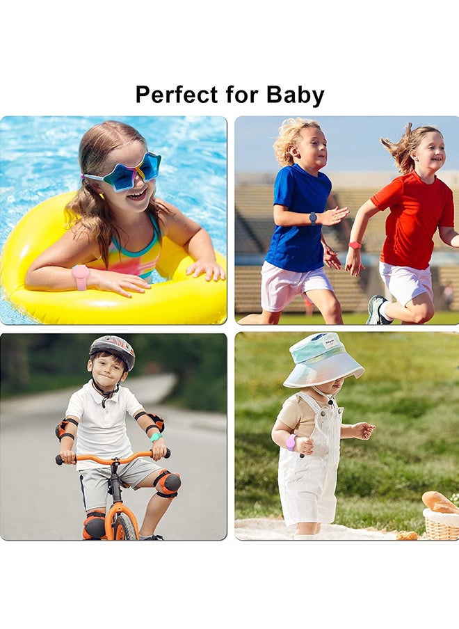 O Ozone Waterproof Silicone Airtag Bracelet for Kids |Hidden GPS Tracker Wristband For Apple Airtag,Lightweight & Adjustable Strap for Kids- White& Light Blue  - Image 5