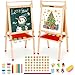 EAQ Easel for Kids Art Easel for Kids Ages 48 Height Adjustable Wooden Painting EaselWhiteboard Chalkboard with Paper Roll HolderLetters and Numbers Magnets and Other Accessories - Image 4