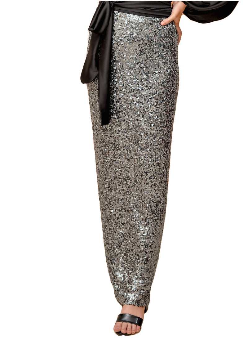 Generic - Grey Sequin Instrument Skirt For Women - Image 1