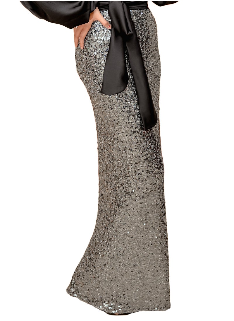 Generic - Grey Sequin Instrument Skirt For Women - Image 1