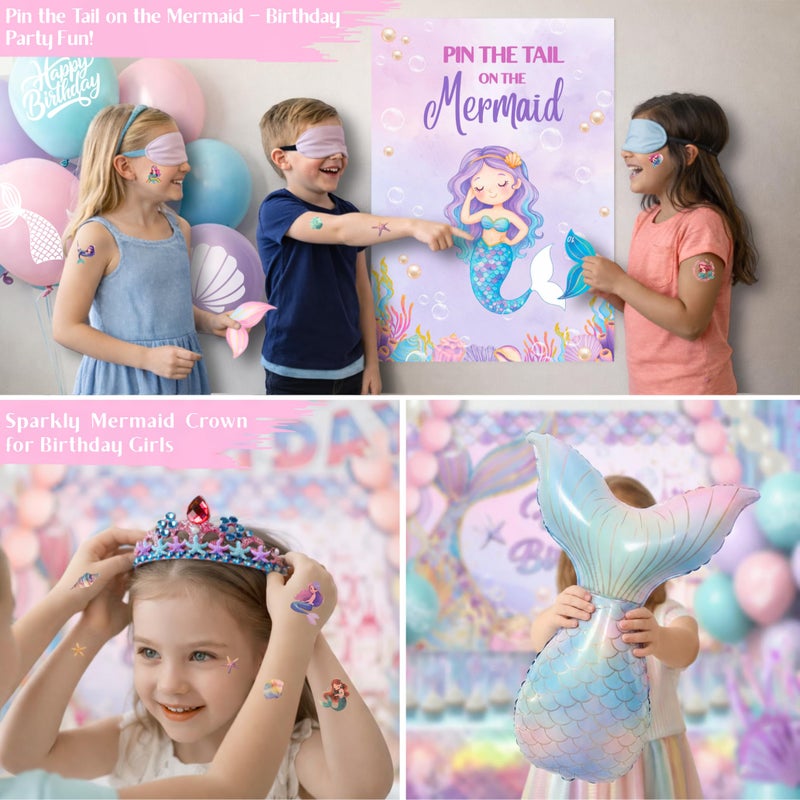 RainMeadow Premium Mermaid Birthday Decorations for Girls â€“ All-in-One Complete Little Mermaid Party Kit â€“ Decoracion De Sirena Para CumpleaÃ±os - Image 3
