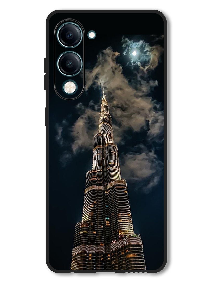 Theodor Case Compatible with Vivo Y29s Protection Shockproof Bumper Cover Burj Khalifa In Night - Image 1