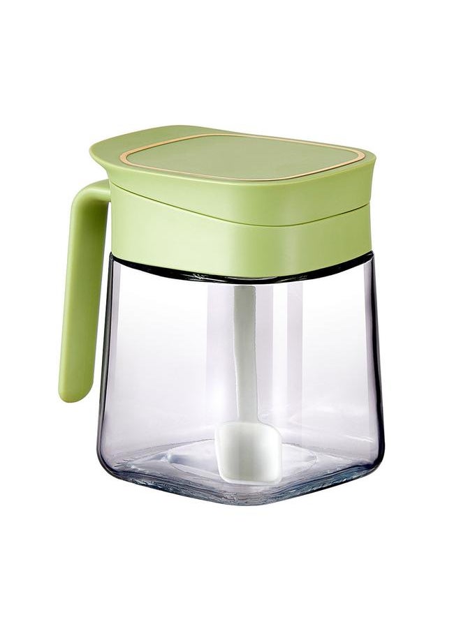 Thoraya Spice Jar Glass Transparent Salt Sugar Pepper Seasoning Container Bottle for Home Kitchen Green  - Image 1