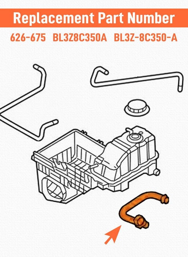 Quaneguzy Engine Coolant Overflow Hose Fit for Ford F150 Lobo Fit for Lincoln Mark LT 2011 2012 2013 2014 Replace ‎626-675 ‎BL3Z8C350A ‎BL3Z-8C350-A Radiator Coolant Reservoir Hose Assembly - Image 4
