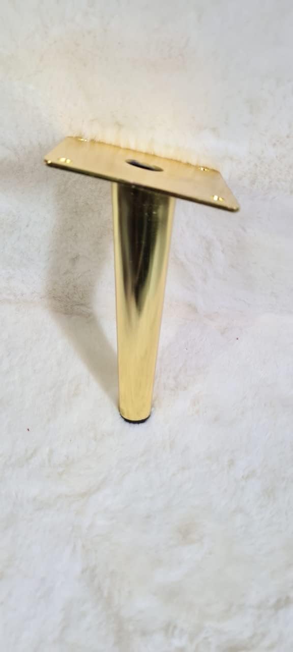 Krishna Sales Agency Metal Furniture Glossy Legs 4 Pcs Furniture Feet Modern Style Sofa Legs Heavy Duty Legs for Cabinet Cupboard Table Sofa Couch Chair Screw Included Gold6 Inch  - Image 3