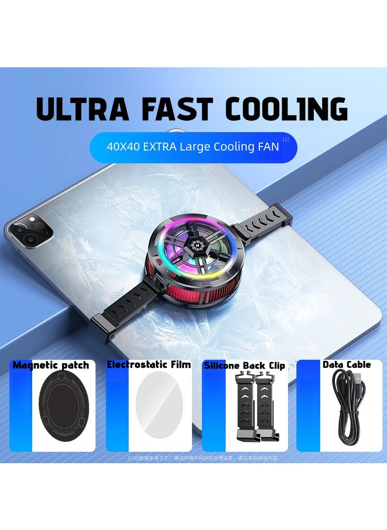 Generic - iPad Cooling Fan Pro Combo, iPad Cooler, Magnetic Tablet Cooler for ipad/Surface pro/Samsung Tab/Steam Deck, Magsafe Compatible, Ipad Cooling Fan with Temperature Display for Mobile Gaming, Tiktok Live Streaming - Image 1