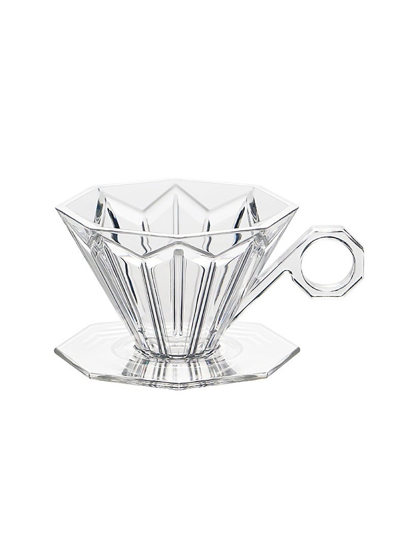 EqiEch V60 Octagonal Coffee Dripper Natural Resin Material Filter Cup Size 01 Transparent 