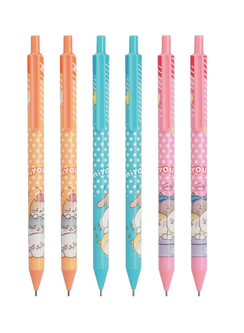Deli 6-Piece Mechanical Pencils 0.7mm Tip Assorted Barrel Colours  - Image 1