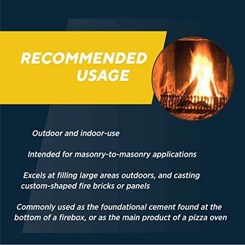 Rutland Products Rutland Castable Refractory Cement 25 Pound - High Temperature Fireplace & Woodstove Fire Cement - Cast Custom Fire Brick, Refractory Panels & Fire Pits, Pizza Ovens - Image 4