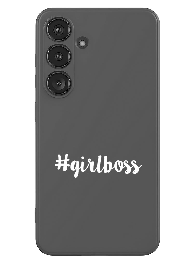 Theodor Protective Slim Fit Case Liquid Silicone Cover with Full Body Protection Anti-Scratch Shockproof Case For Samsung Galaxy S25 (Blue) - Girl boss - White - Image 1