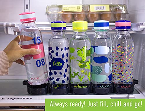 REDUCE WaterWeek Reusable Water Bottle Set, 20oz – Plastic Reusable Water Bottle Set of 5, Plus Fridge Tray – BPA-Free, Leak Proof Twist Off Cap – Bliss - Image 5