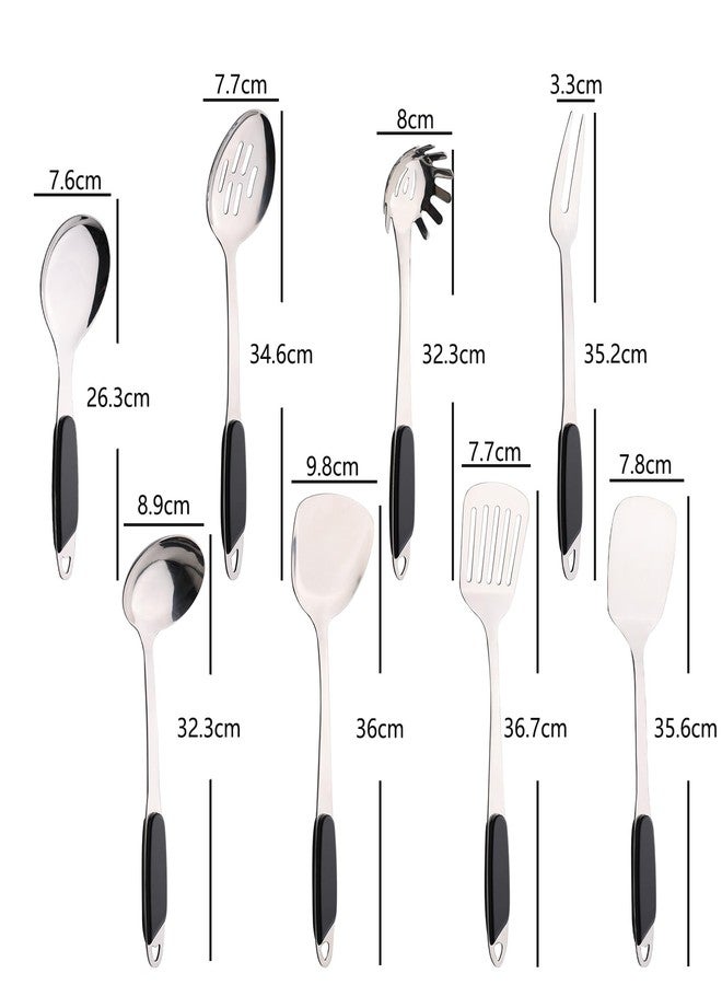 Dehouse 8 Pieces Stainless Steel Cooking Utensils Set, Metal Kitchen Utensils Set - Image 2