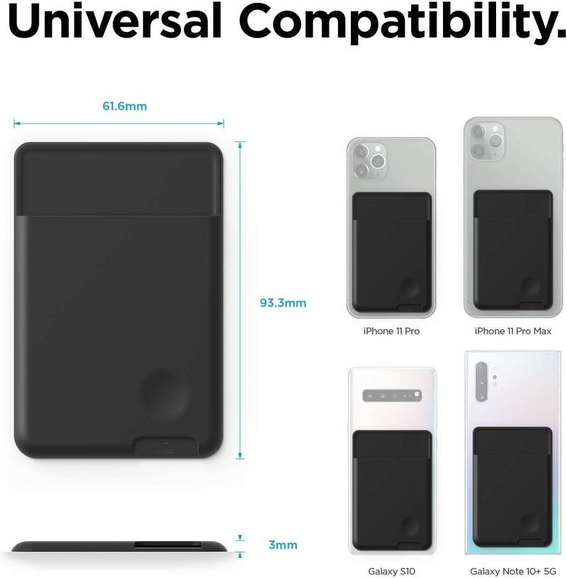 ClickCase Combo Pack of 3 Pcs. Liquid Silicone Metro/Credit Card Holder for Back of Mobile or Case, Adhesive Sleeves Stick on Phone Back Wallet for iPhone 14 (Black 3 pcs.) - Image 5