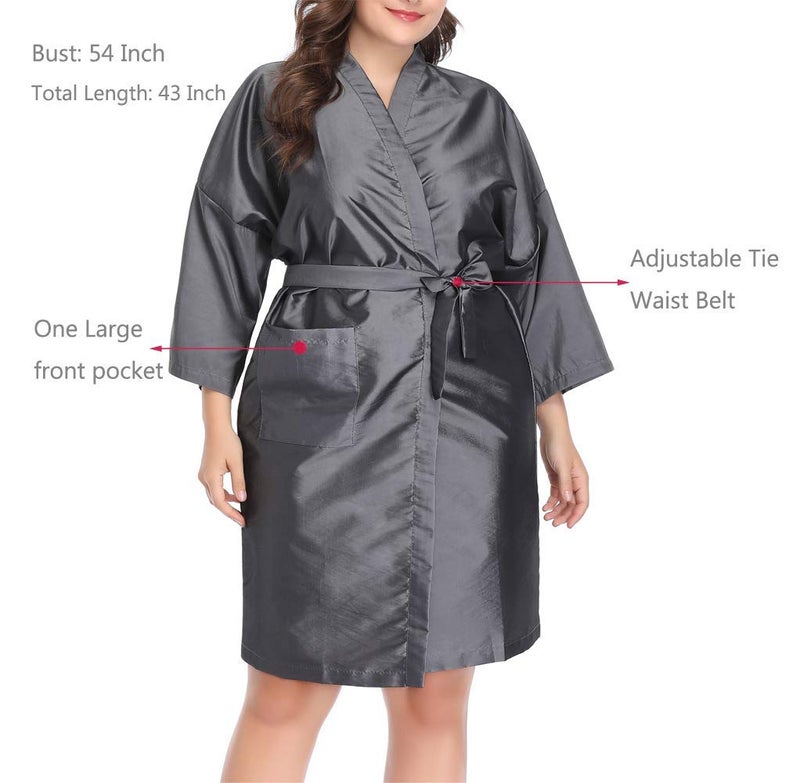 PERFEHAIR Salon Client Gown Cape, Pack of 4, Hairdressing Robes Smock for Hair Stylist to Hair Cutting, Hair Coloring, Makeup-Grey - Image 3