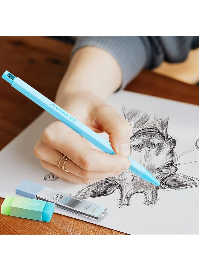 إيروريكس مجموعة أقلام رصاص ميكانيكية مكونة من 6 قطع 2 مم أقلام رصاص ميكانيكية باستيل مع مبراة و6 أنابيب رصاص Hb مجموعة أقلام رصاص ميكانيكية جمالية مع حقيبة للأطفال للكتابة والرسم والتخطيط ألوان عشوائية - Image 5