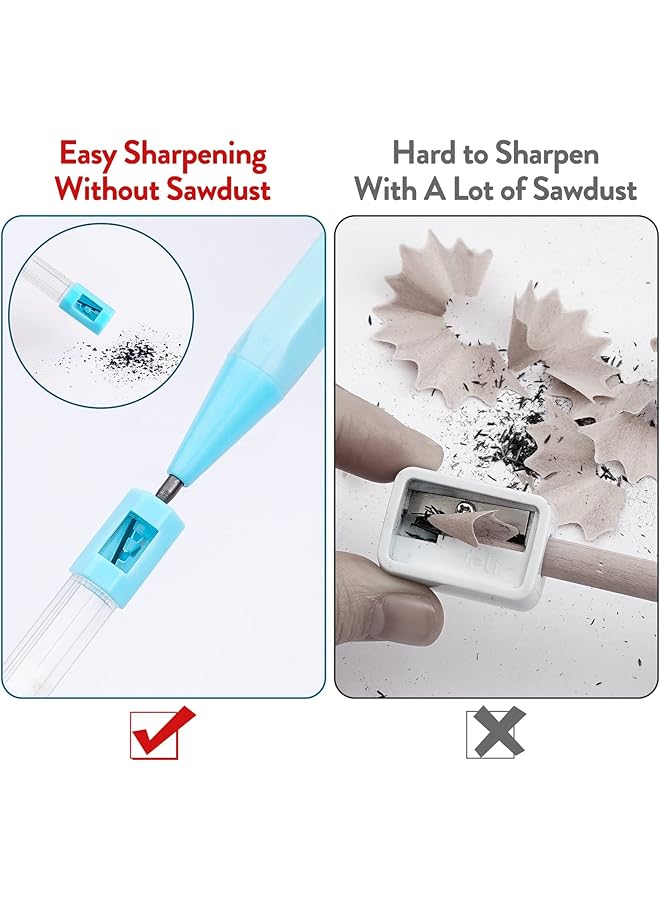 إيروريكس مجموعة أقلام رصاص ميكانيكية مكونة من 6 قطع 2 مم أقلام رصاص ميكانيكية باستيل مع مبراة و6 أنابيب رصاص Hb مجموعة أقلام رصاص ميكانيكية جمالية مع حقيبة للأطفال للكتابة والرسم والتخطيط ألوان عشوائية - Image 2