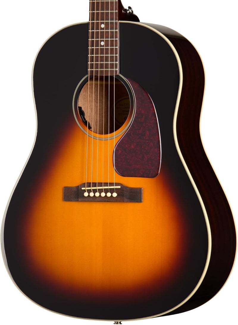 Epiphone J-45 Studio Acoustic Electric Guitar, Vintage Sunburst with Gig Bag - Image 2