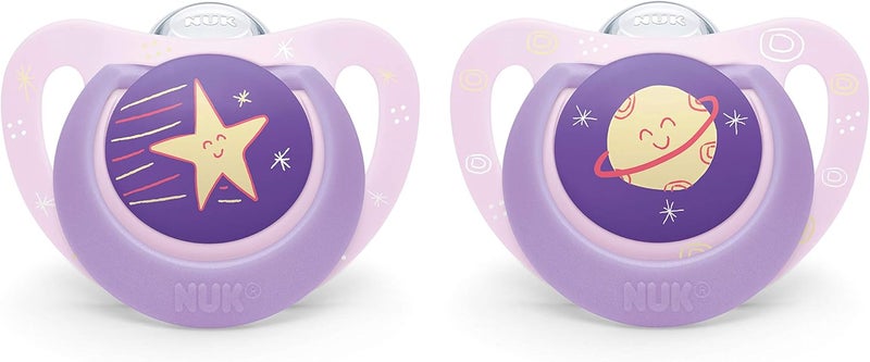 NUK Orthodontic Pacifiers for Babies, 0-6 Months, 2 Pack - Image 1