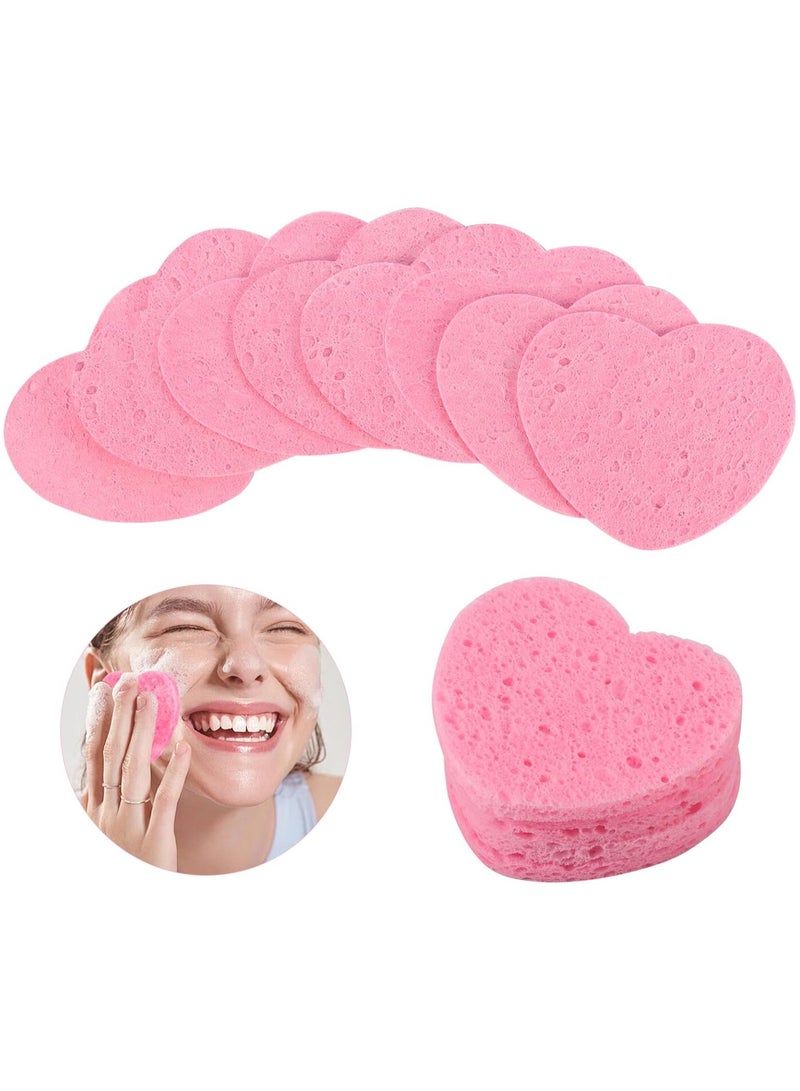 أوريتي 10 قطع من إسفنجات الوجه على شكل قلب مع عبوة من وسادات الإسفنج الطبيعية للغسيل والتنظيف والتقشير وإزالة المكياج - Image 1