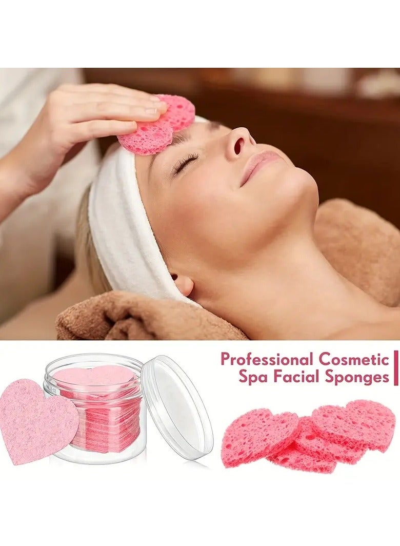 أوريتي 10 قطع من إسفنجات الوجه على شكل قلب مع عبوة من وسادات الإسفنج الطبيعية للغسيل والتنظيف والتقشير وإزالة المكياج - Image 5