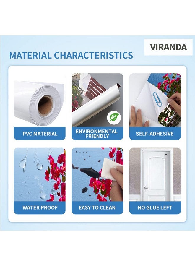 VIRANDA 3D Door Stickers Murals - White Wooden Peel and Stick Wallpaper - PVC Self-Adhesive Decals, Removable Waterproof Poster for Bedroom Living Room Wall Decoration 30.3x78.7 Inch - Image 5