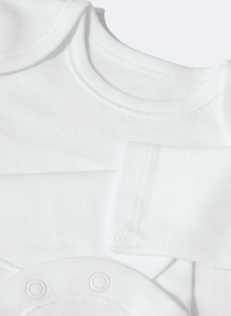 Matalan Baby 5 Pack White Long Sleeve Bodysuits