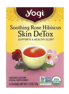 YOGI Yogi t Skin Detox Soothing Hibiscus Flower 16 Tea Bags 1.12 Oz  - Image 1