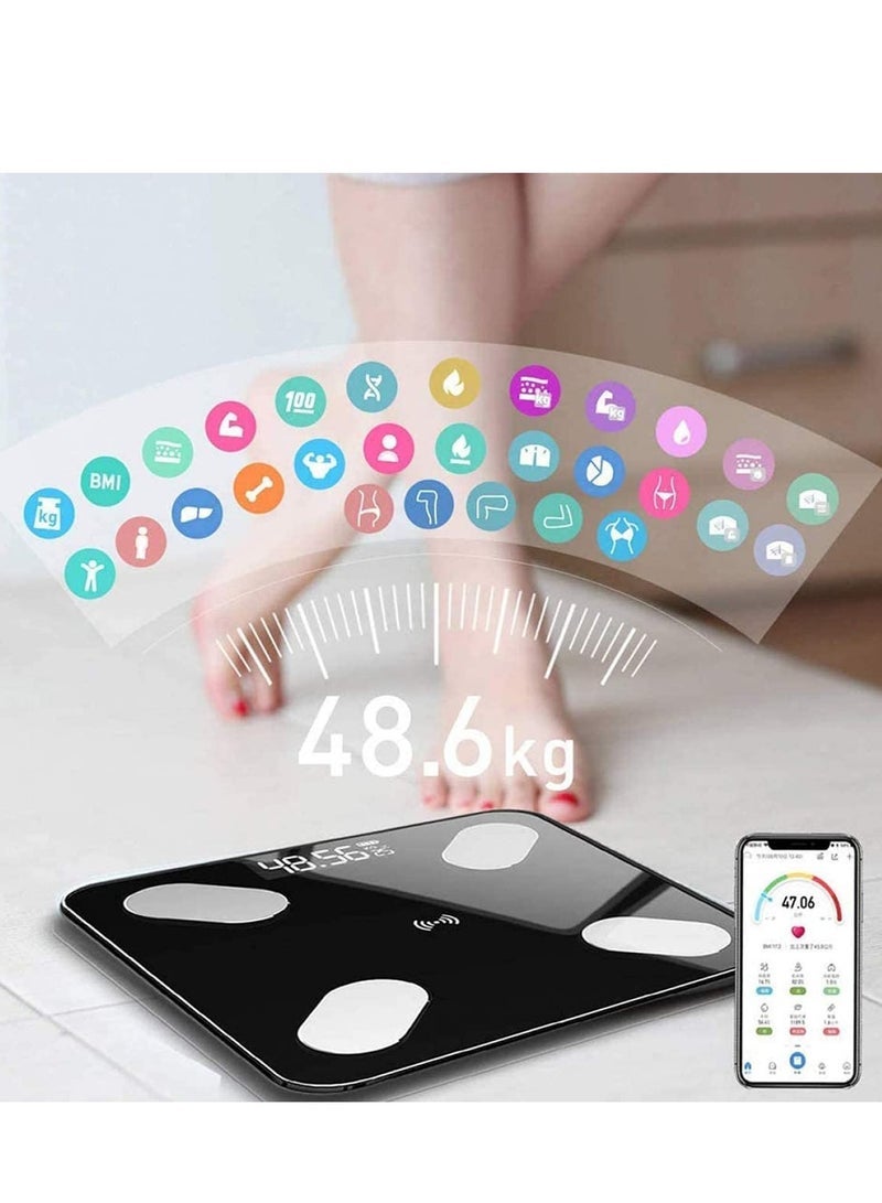 Gulf Trend Smart Body Fat & Body Composition Scale –Bluetooth Electronic Weighing Scale with BMI Analyzer, Backlit LCD, Tempered Glass, Mobile App Sync for iOS & Android, 180KG Capacity – Ideal for Home Use & Health Monitoring - Image 4