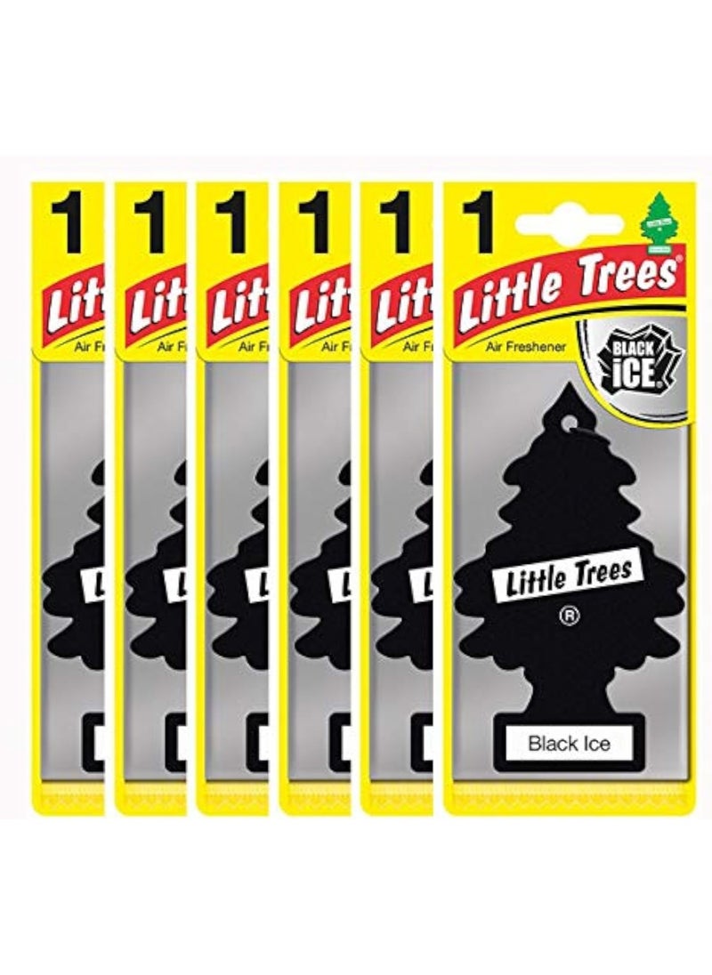 LITTLE TREES Little Trees Air Freshener Tree Black Ice Fragrance For Car Home Boat Caravan - Six Pack  - Image 1