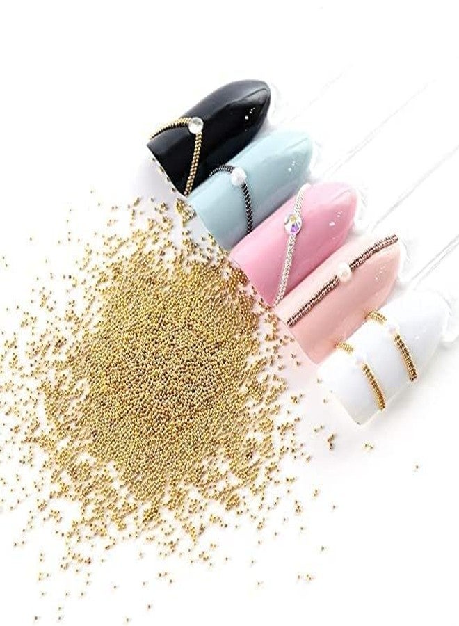 SPARKLING NAILON Sparkling 3D Nail Art Beads - Gold, Silver & Copper Metallic Balls in Random Shades | Nail Art Decoration, Jewelry Accessories for Manicure, Pedicure, DIY Nail Craft | Pack of 2 Circle Palettes - Image 3