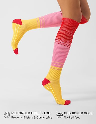 FITRELL 3 Pairs Compression Socks for Women and Men 20-30mmHg- Support Socks for Travel, Running, Nurse, Knee High, Popsicle, S/M - Image 4