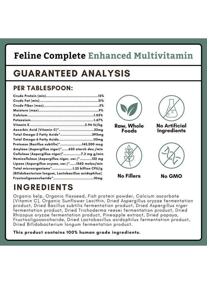 Wholistic Pet Organics Wholistic Pet Organics Feline Complete - 8 Oz - Multivitamin & Probiotic Powder for Cats - Natural Cat Food & Digestive Support  - Image 2
